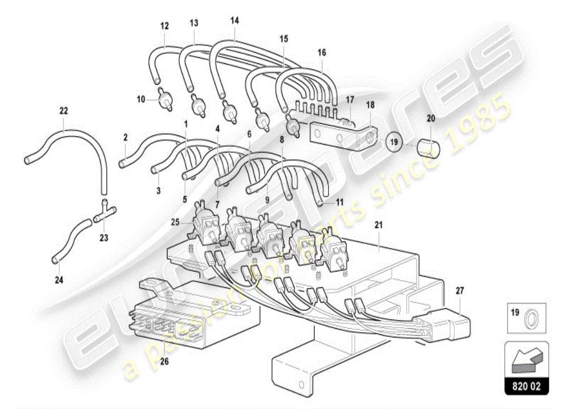 lamborghini diablo vt (1995) klimaanlage teilediagramm