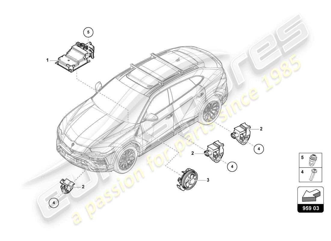 lamborghini urus (2020) steuergerät für airbag ersatzteildiagramm