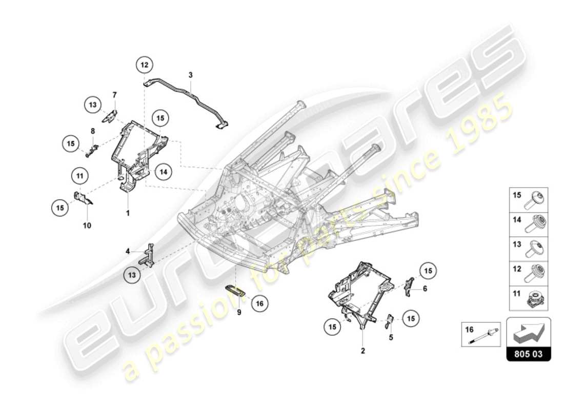 lamborghini revuelto coupe (2024) chassis hinten teilediagramm