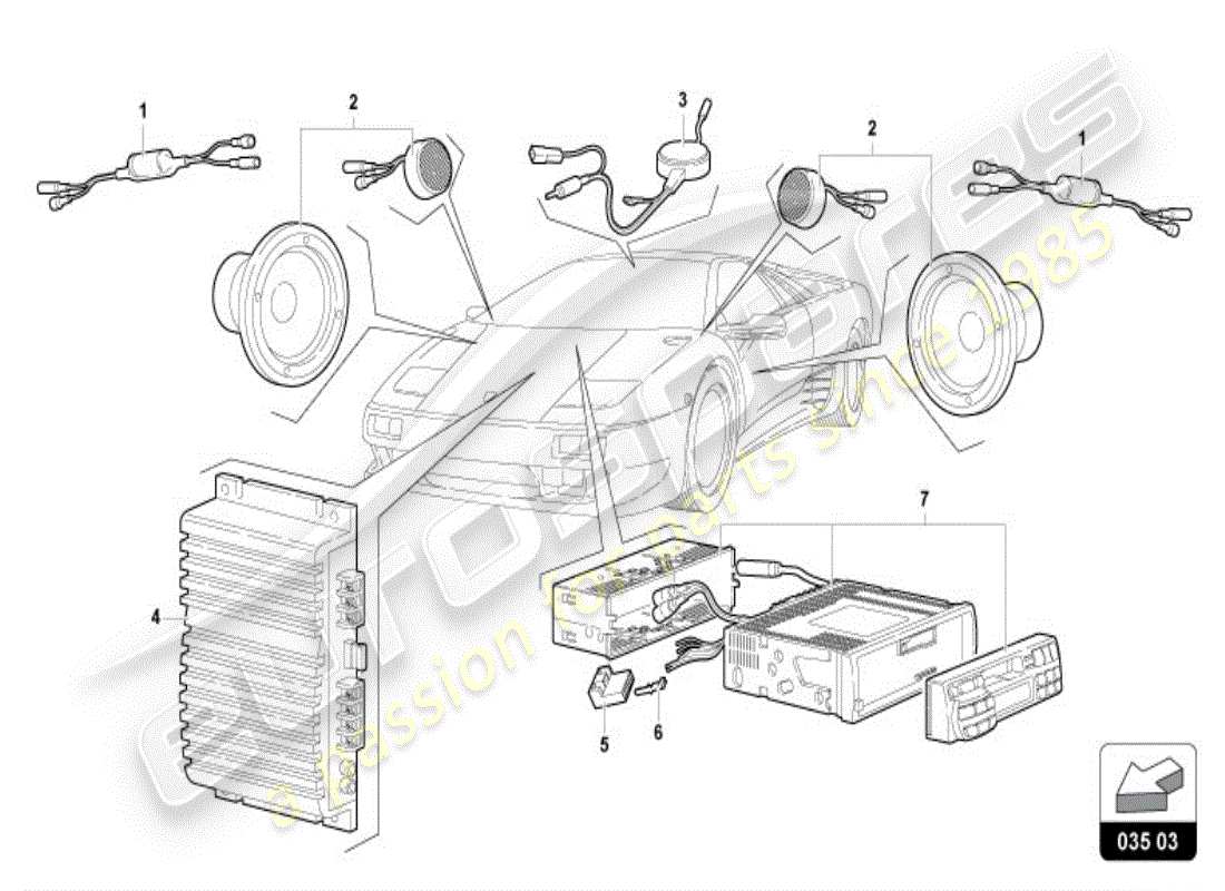 lamborghini diablo vt (1996) radioeinheit ersatzteildiagramm