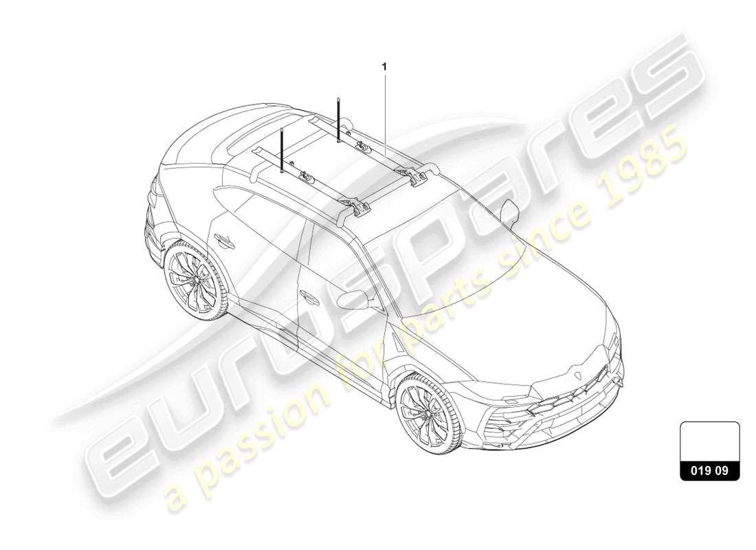 lamborghini urus s (accessories) fahrradträger teilediagramm