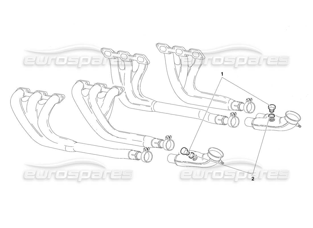 lamborghini diablo sv (1997) abgassystem (gültig für saudi-arabien – märz 1997) teilediagramm