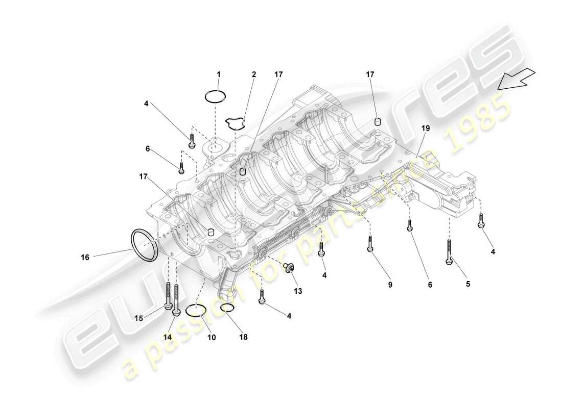 lamborghini lp560-4 coupe (2009) sicherung von komponenten und dichtungen teilediagramm