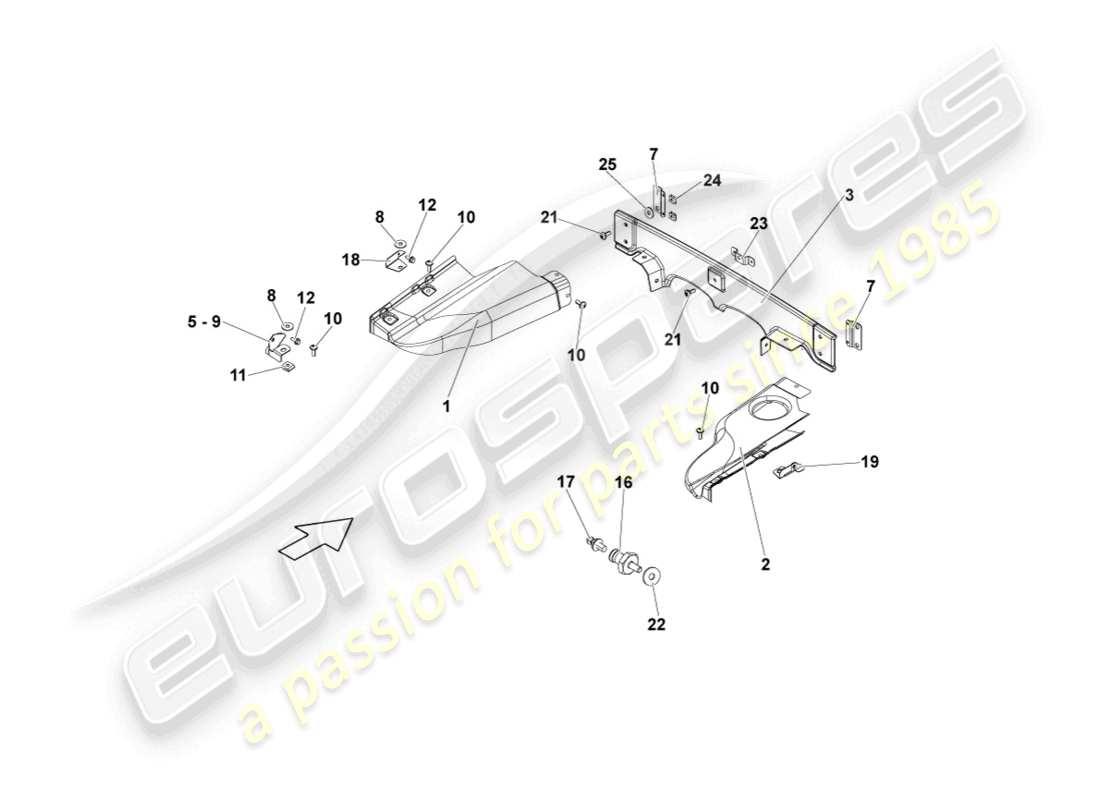 lamborghini blancpain sts (2013) abdeckung für motorraum ersatzteildiagramm