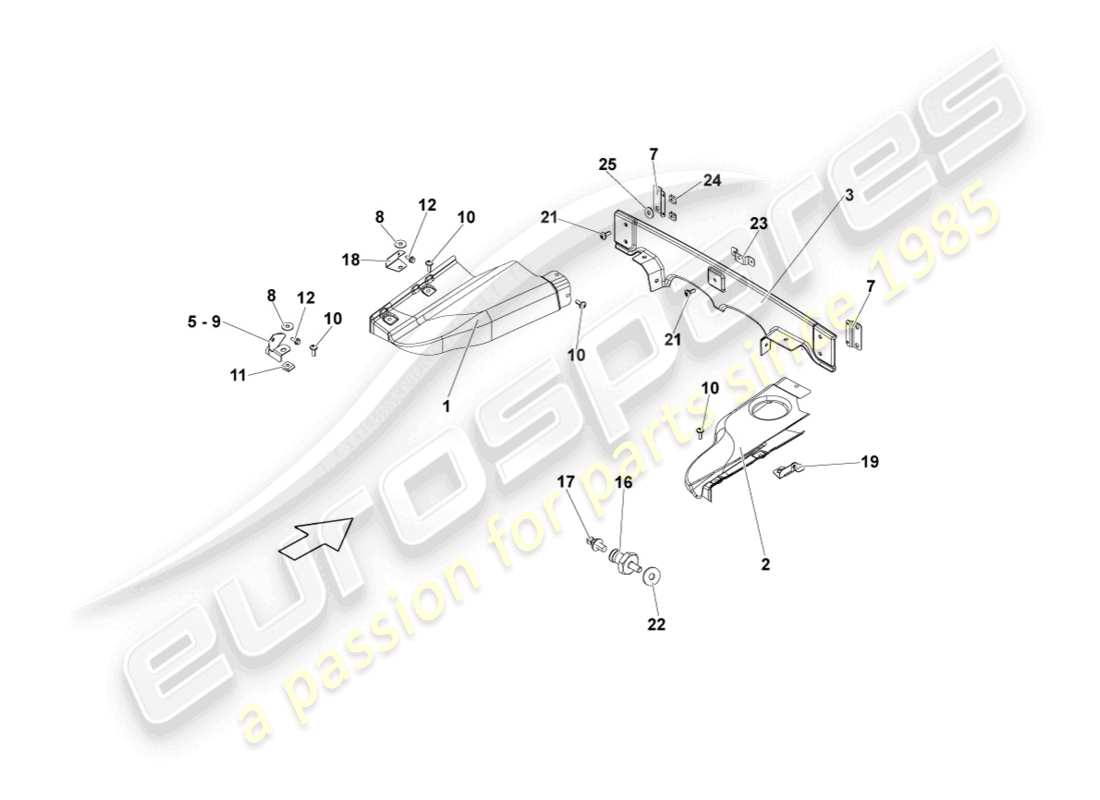 lamborghini lp570-4 sl (2014) abdeckung für motorraum ersatzteildiagramm