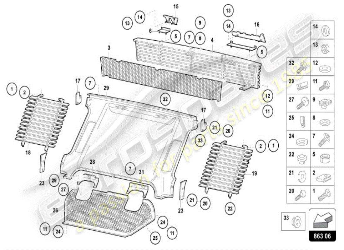 lamborghini diablo vt (1999) abdeckungen ersatzteildiagramm