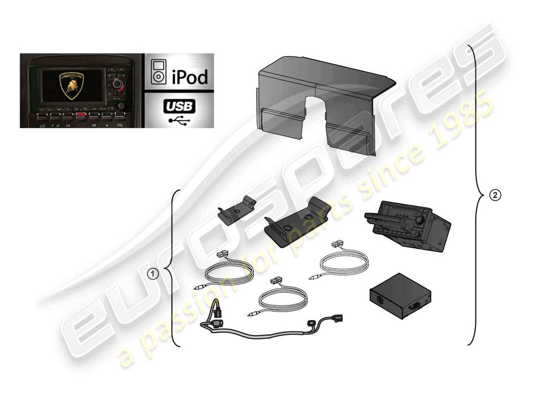 lamborghini gallardo spyder (accessories) nachrüstsatz ersatzteildiagramm