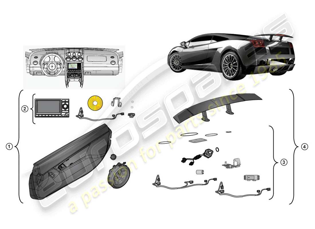 lamborghini lp570-4 sl (accessories) nachrüstsatz ersatzteildiagramm