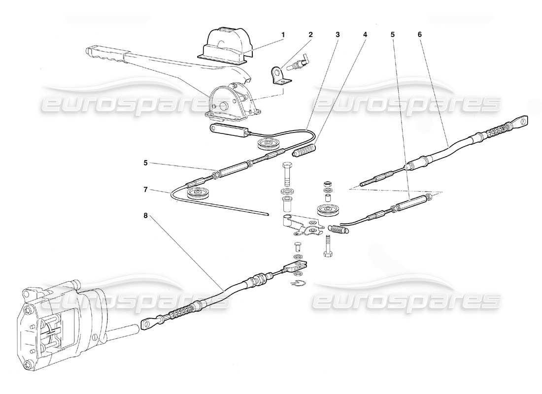 lamborghini diablo (1991) handbremse (gültig für gb-version - oktober 1991) teilediagramm