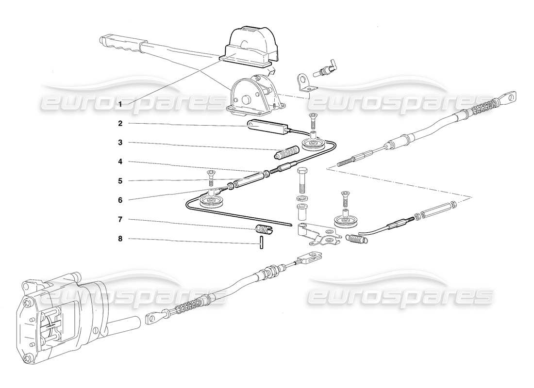 lamborghini diablo se30 (1995) handbremse (gültig für rh d. version – januar 1995) teilediagramm