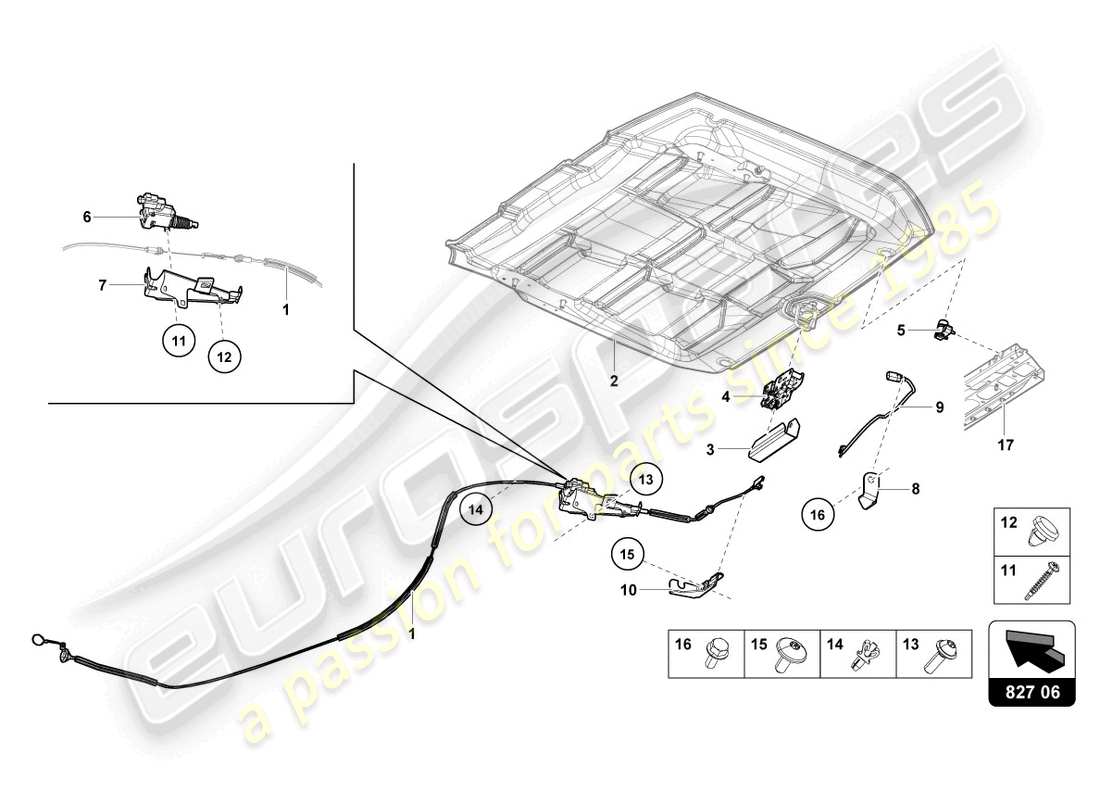 lamborghini 2023 (evo spyder) hintere klappe - teilediagramm