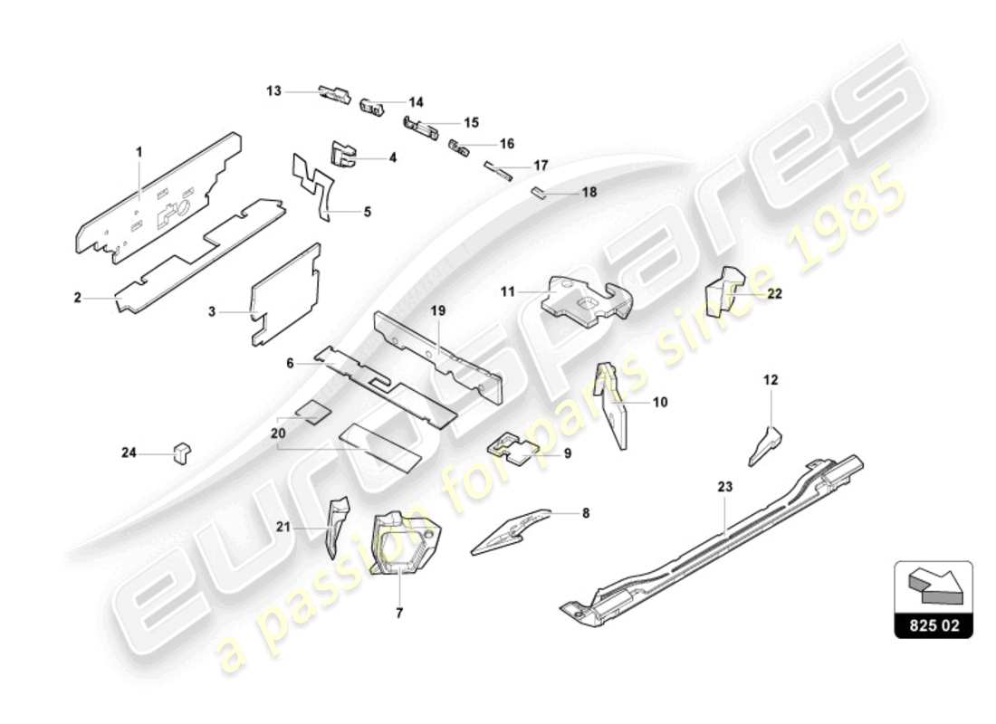lamborghini 2024 (evo spyder) dämpfung ersatzteildiagramm