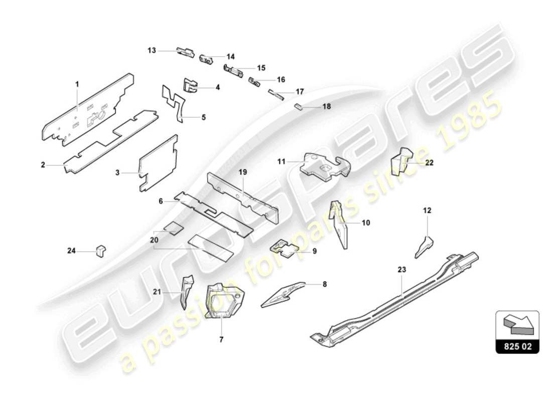 lamborghini evo spyder (2024) dämpfung ersatzteildiagramm