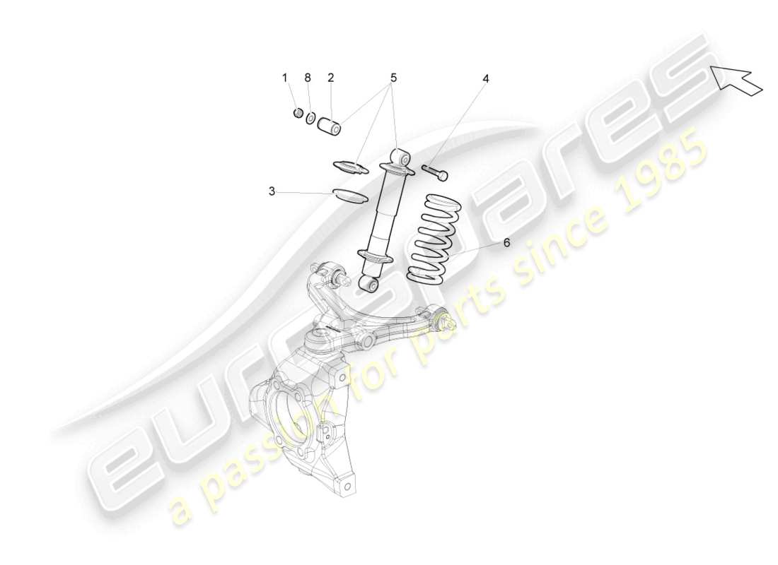 lamborghini gallardo coupe (2007) stoßdämpfer vorne ersatzteildiagramm