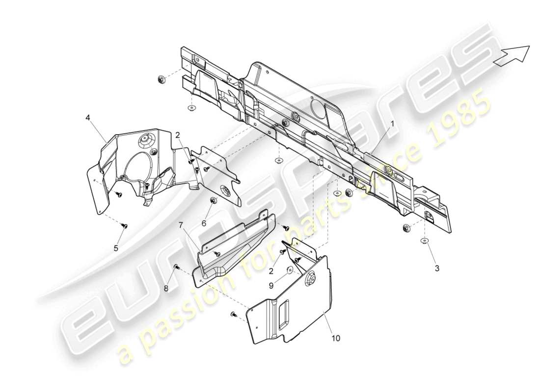 lamborghini lp560-4 spider (2012) wärmeschild ersatzteildiagramm