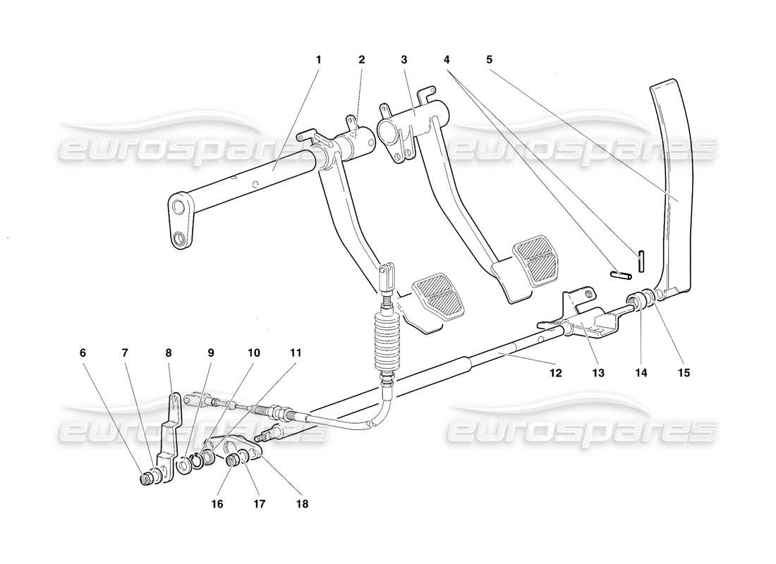 lamborghini diablo sv (1998) pedale (gültig für gb - november 1998) teilediagramm