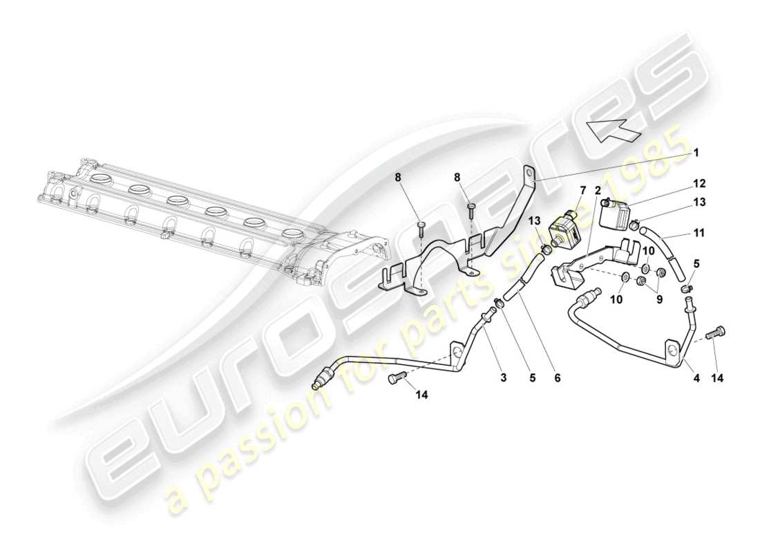 lamborghini lp640 coupe (2007) auspuffkontrollsystem teilediagramm