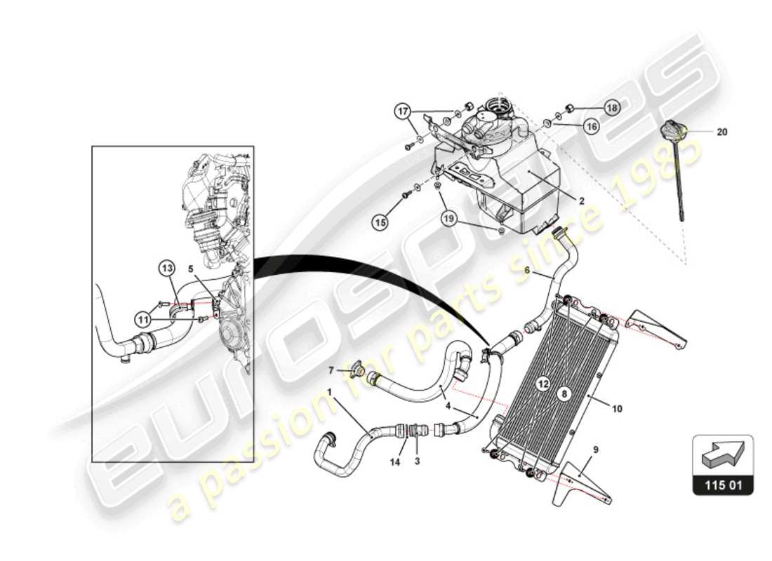 lamborghini super trofeo evo 2 (2022) teilediagramm des motorölsystems