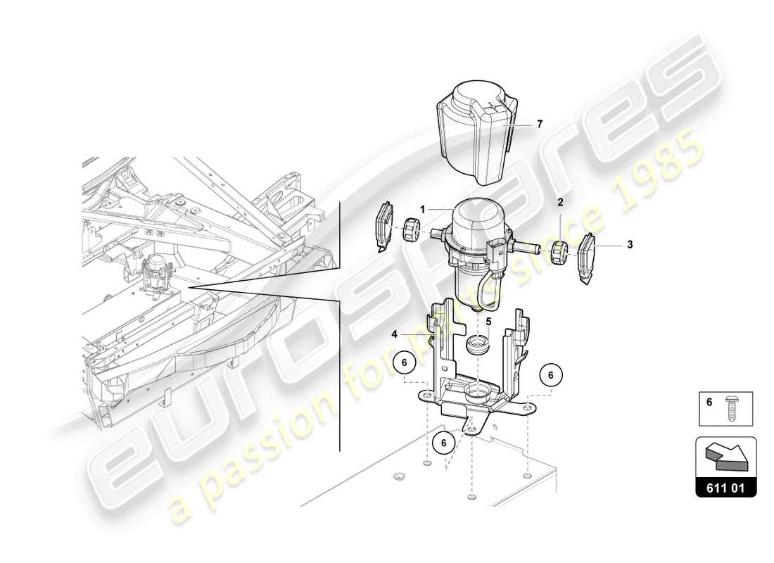 lamborghini 2022 (lp770-4 svj coupe) vakuumpumpe für bremsservo ersatzteildiagramm