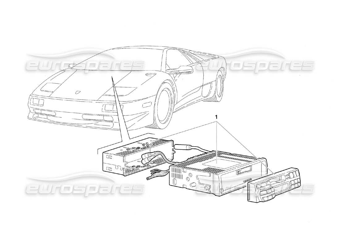 lamborghini diablo sv (1997) radioset (gültig für kanada – märz 1997) teilediagramm