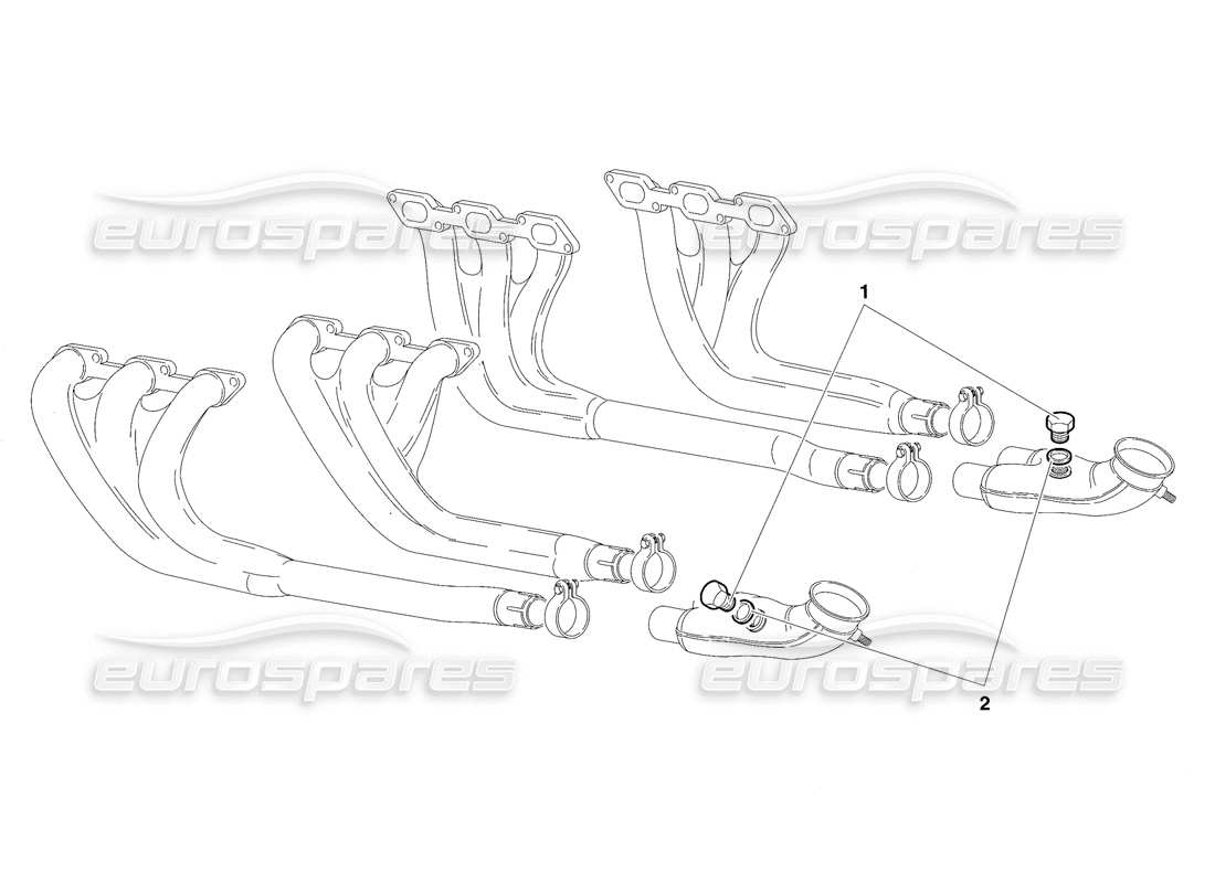 lamborghini diablo sv (1997) abgassystem (gültig für südafrika - rh d. - märz 1997) teilediagramm