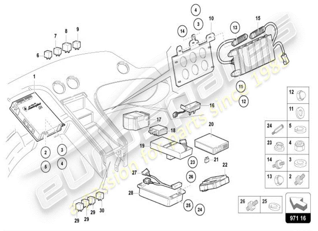 lamborghini diablo vt (1998) elektrisches system teilediagramm