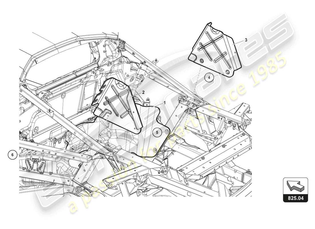 lamborghini 2018 (super trofeo evo) hitzeschild teilediagramm