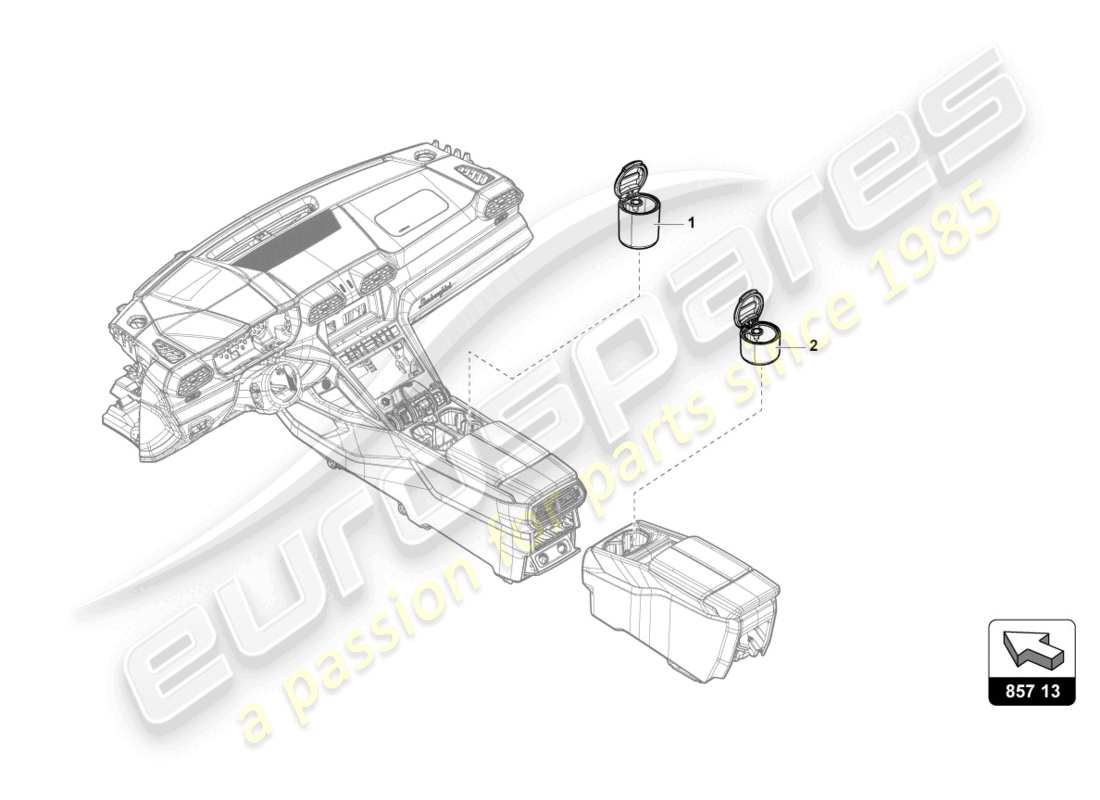 lamborghini urus (2019) aschenbecher ersatzteildiagramm