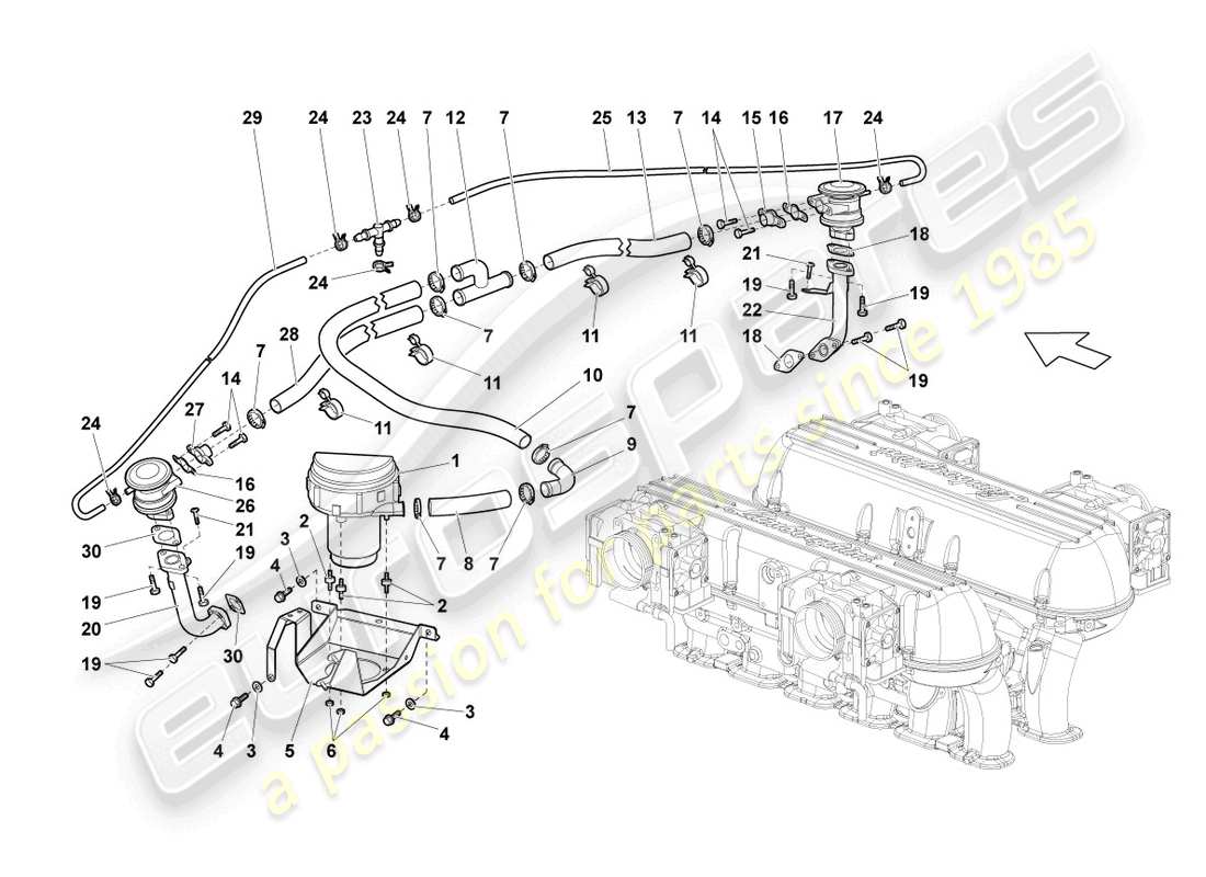 lamborghini lp640 coupe (2010) sekundärluftpumpe teilediagramm