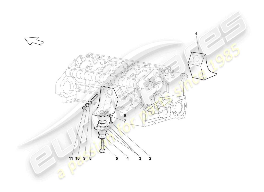 lamborghini lp640 coupe (2009) befestigungsteile für motor teilediagramm