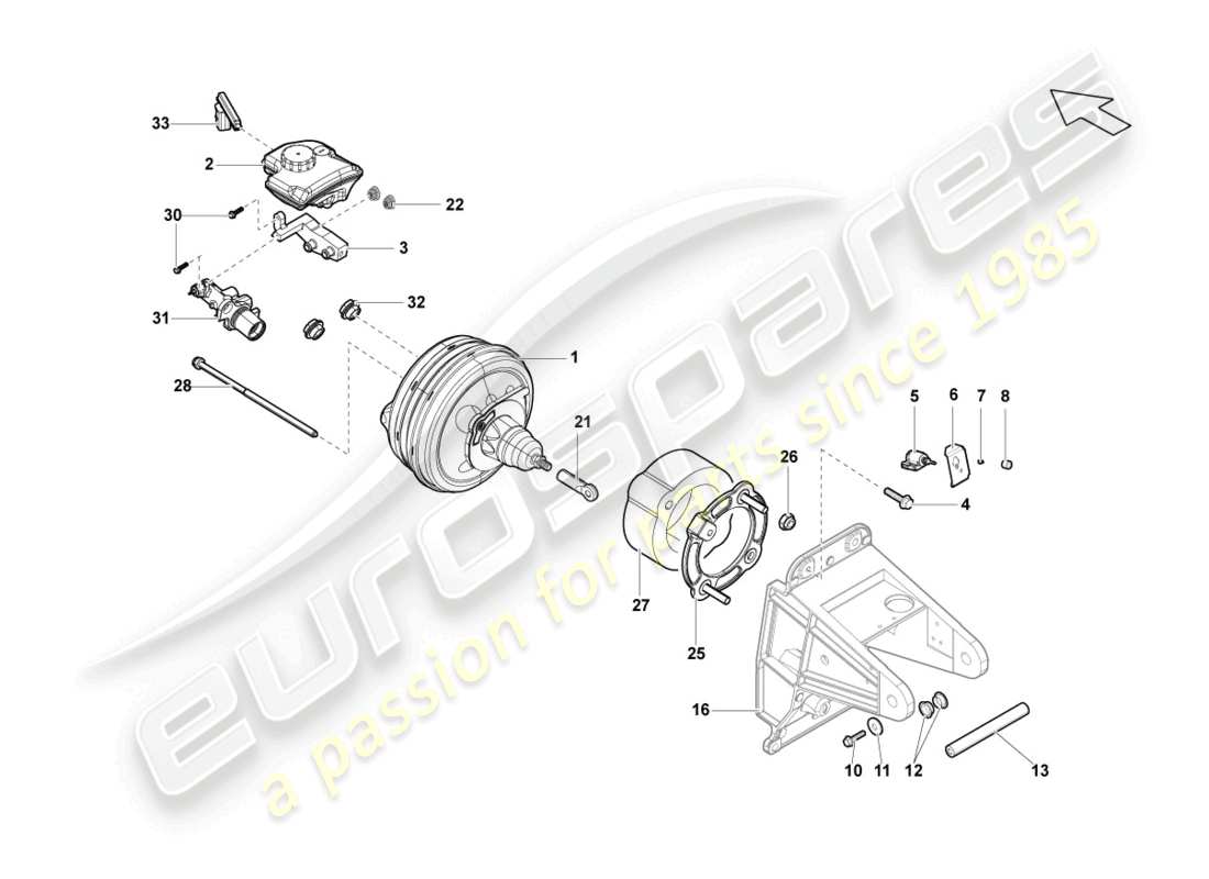 lamborghini gallardo spyder (2006) bremsservo-ersatzteildiagramm