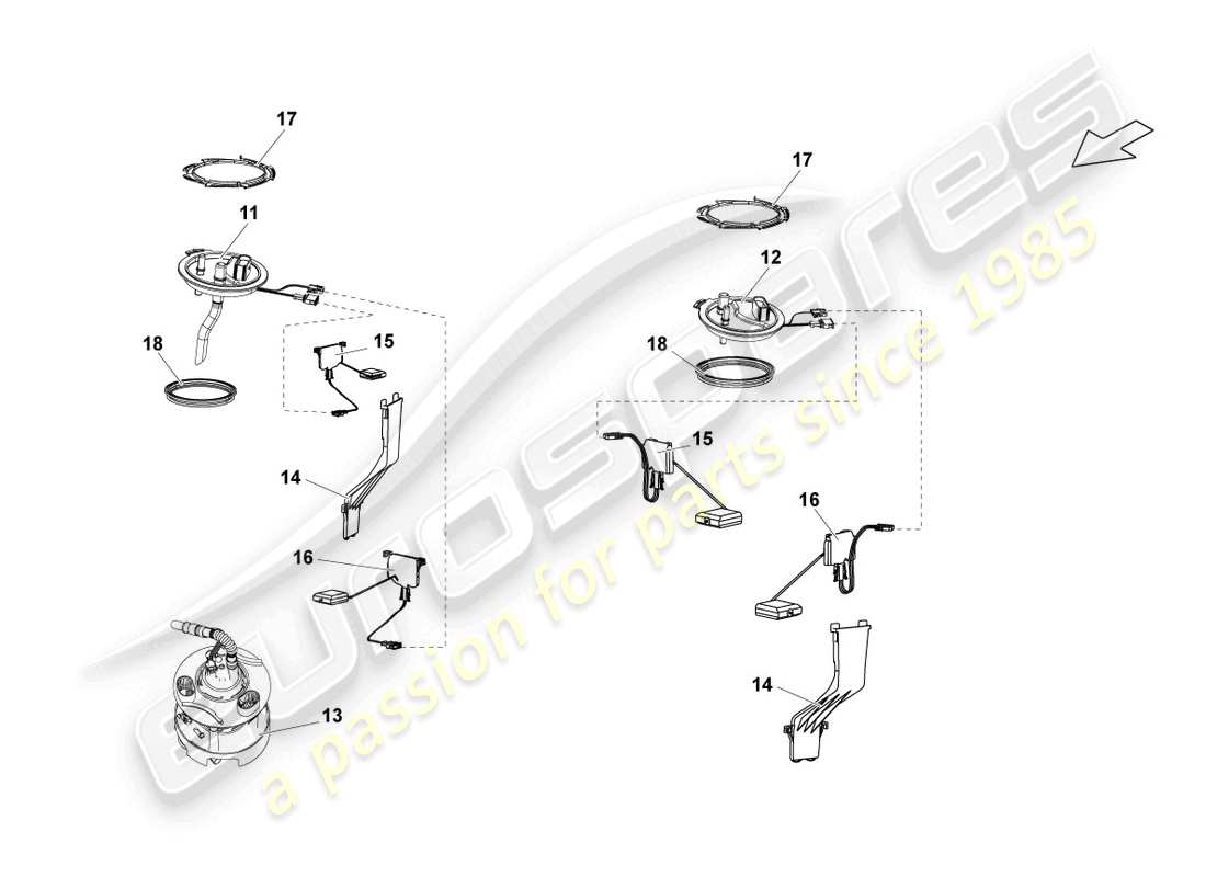 lamborghini lp560-4 spider (2012) kraftstofffördereinheit und geber für tankanzeige ersatzteildiagramm