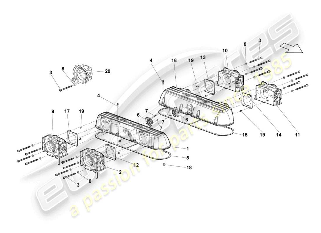 lamborghini lp640 coupe (2009) ansaugsystem - teilediagramm