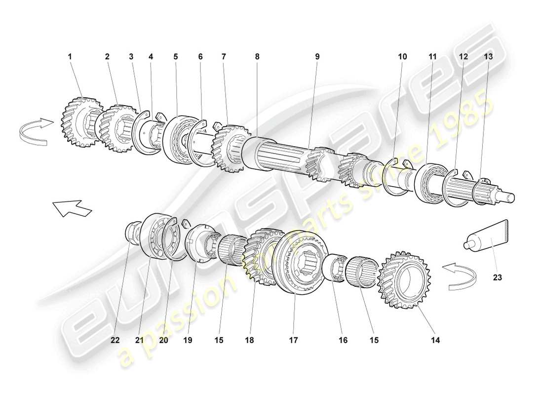 lamborghini lp640 roadster (2010) eingangswellen-ersatzteildiagramm