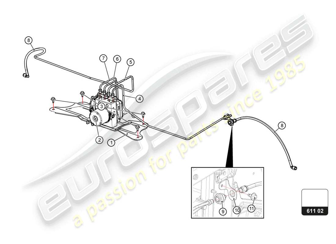 lamborghini super trofeo evo 2 (2022) bremssystem teilediagramm