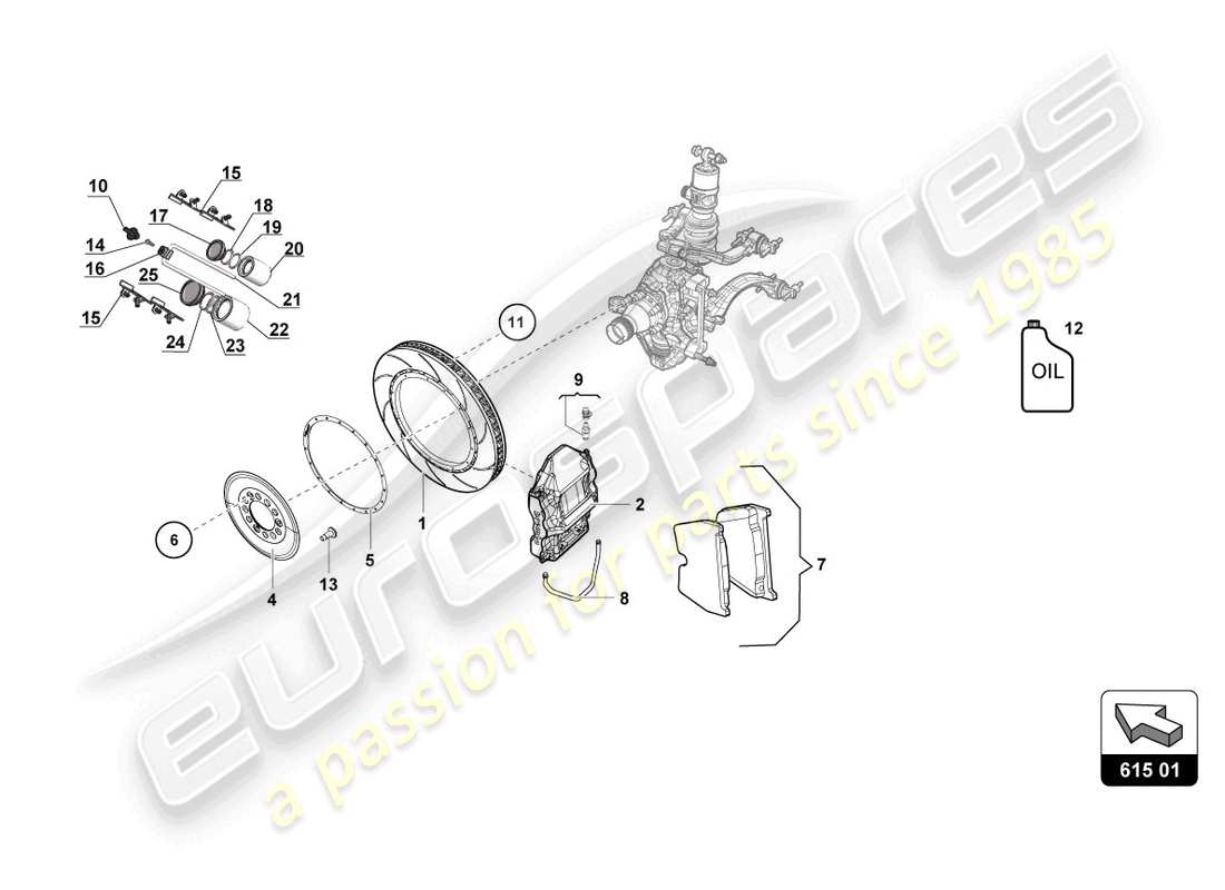 lamborghini super trofeo (2015) vordere bremsscheiben ersatzteildiagramm
