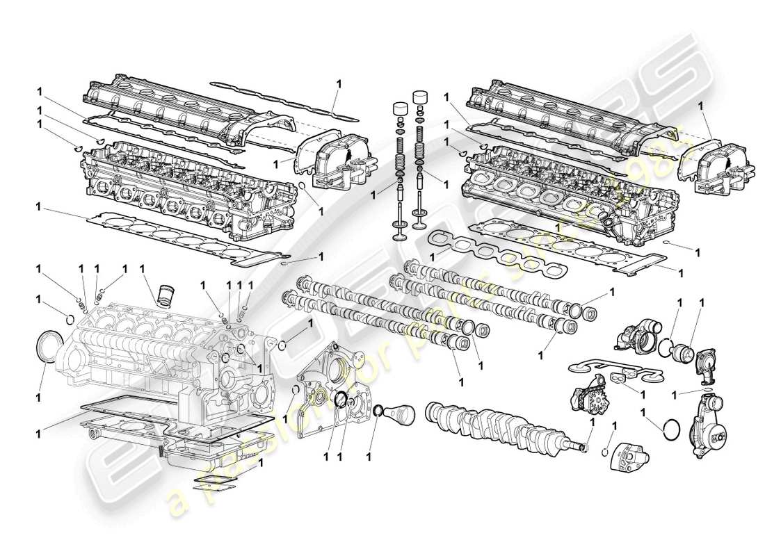 lamborghini lp640 roadster (2009) dichtungssatz für motor teilediagramm