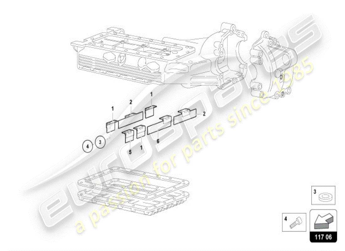 lamborghini diablo vt (1998) ölsumpfabweiser teilediagramm
