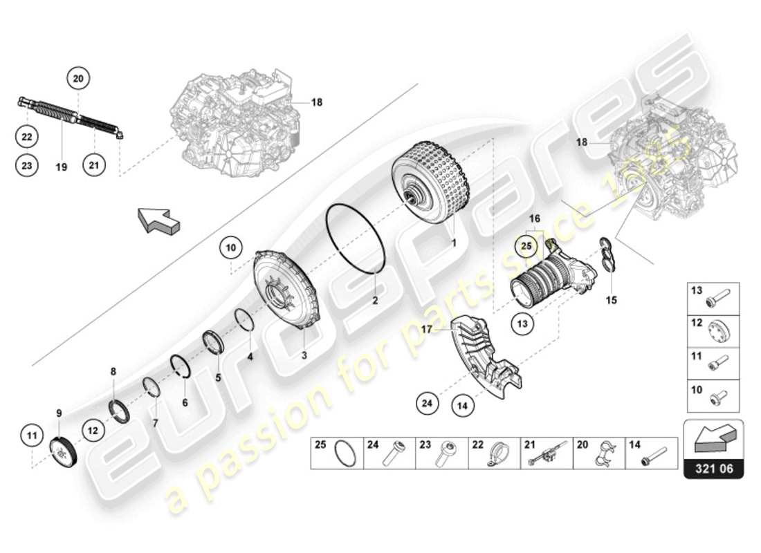 lamborghini 2023 (sto) lamellenkupplung für doppelkupplungsgetriebe ersatzteildiagramm