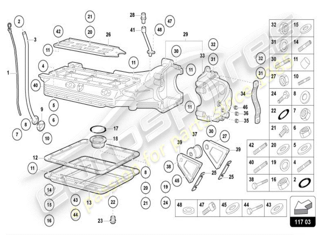 lamborghini diablo vt (1998) ölwanne teilediagramm