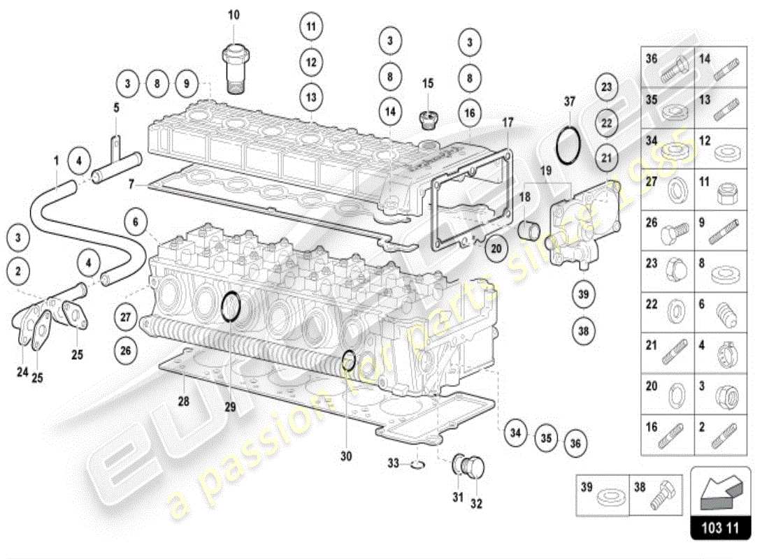 lamborghini diablo vt (1999) linker kopf zubehör teilediagramm