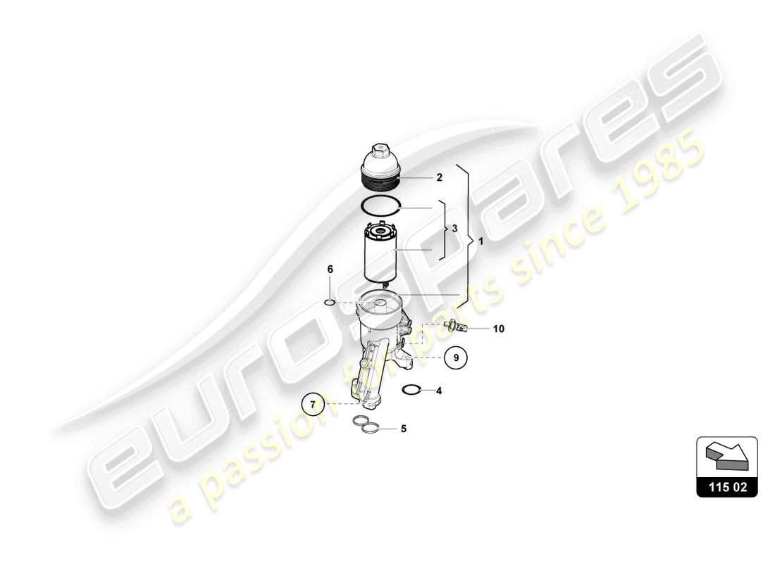 lamborghini super trofeo (2016) ölfilter ersatzteildiagramm
