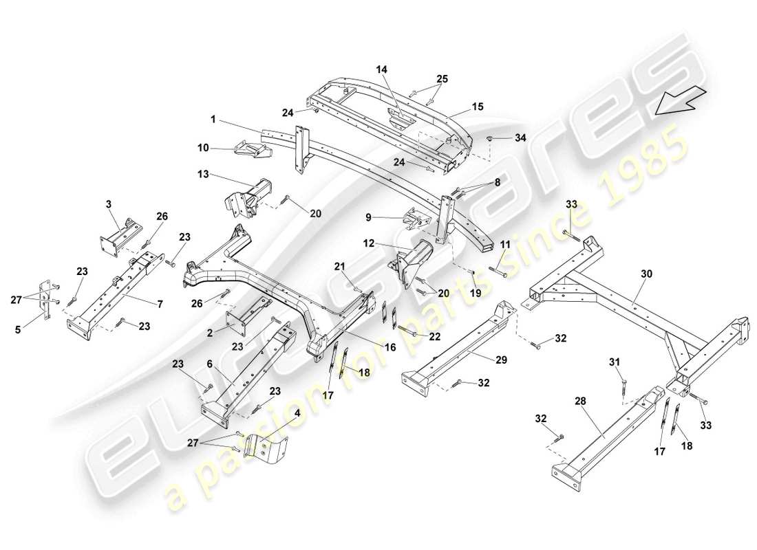 lamborghini lp550-2 spyder (2014) seitenträger hinterteil hinterteil teilediagramm