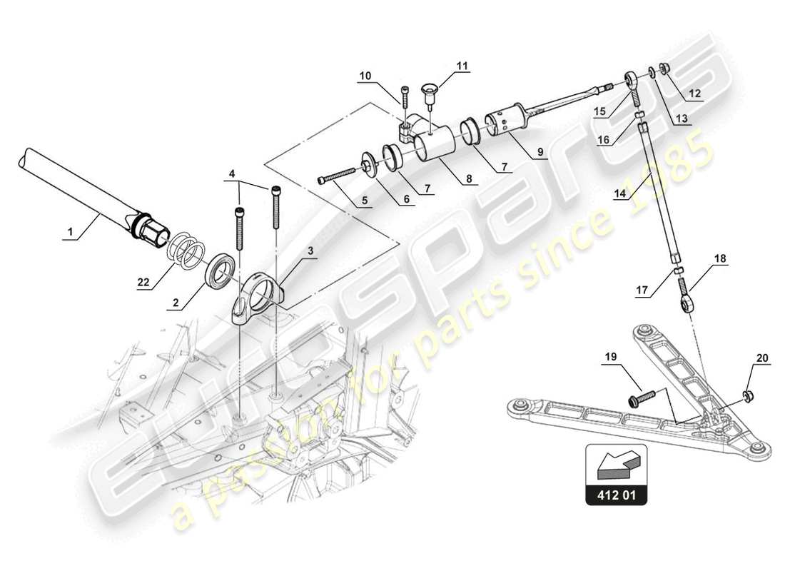lamborghini 2017 (gt3) vorderer stabilisator, teilediagramm