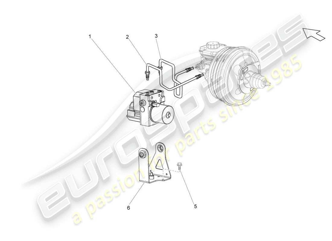 lamborghini gallardo coupe (2004) abs-einheit teilediagramm