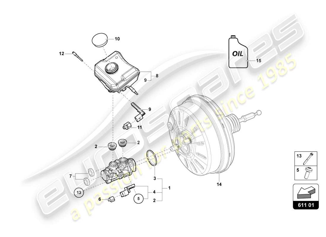 lamborghini urus performante (2024) tandem-hauptbremszylinder – ersatzteildiagramm