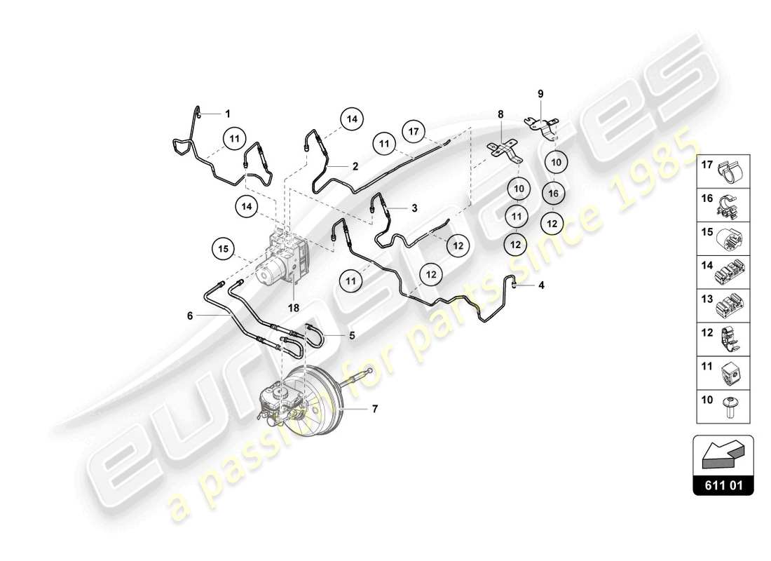 lamborghini evo spyder (2022) bremsleitung ersatzteildiagramm