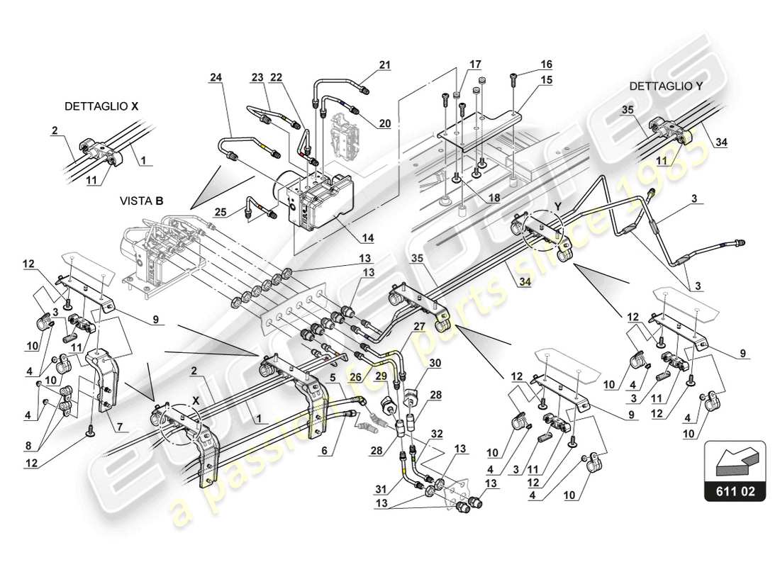 lamborghini 2017 (gt3) bremsleitungen ersatzteildiagramm