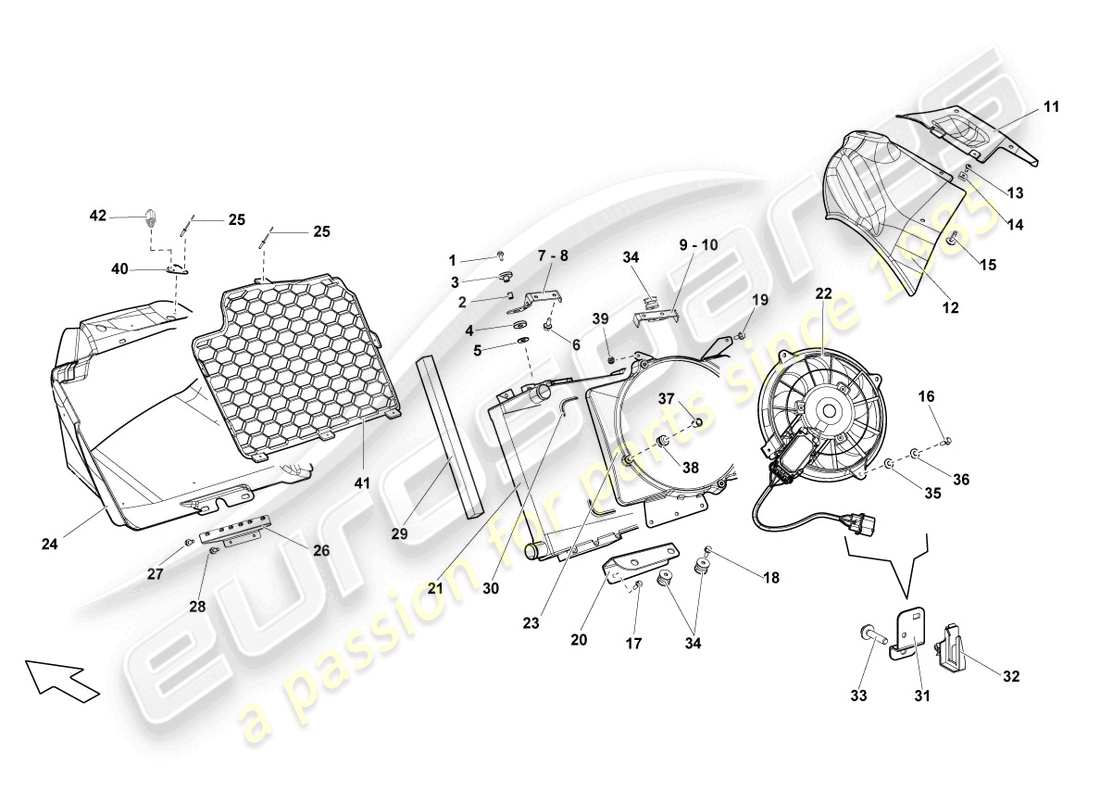 lamborghini lp560-4 spyder fl ii (2013) kühler für kühlmittel ersatzteildiagramm