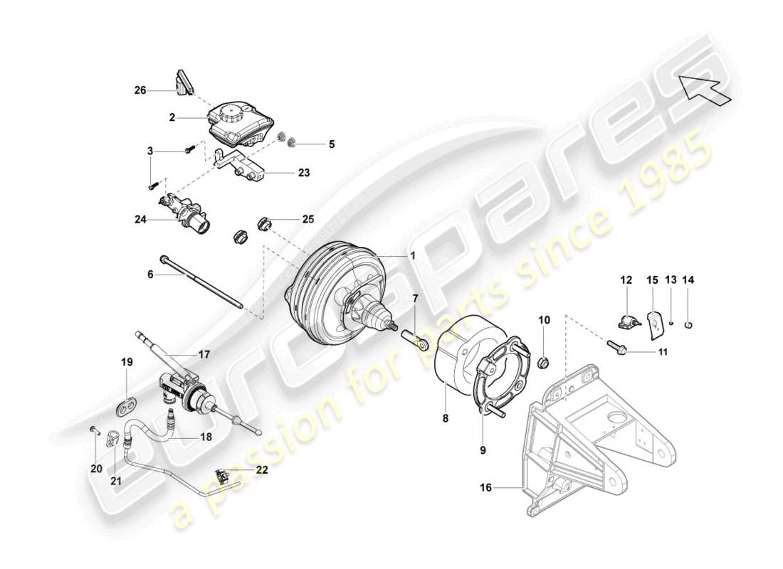 lamborghini lp550-2 spyder (2014) bremsservo-ersatzteildiagramm